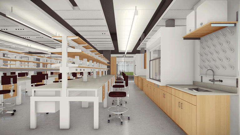 Architectural rendering of a lab space within HST